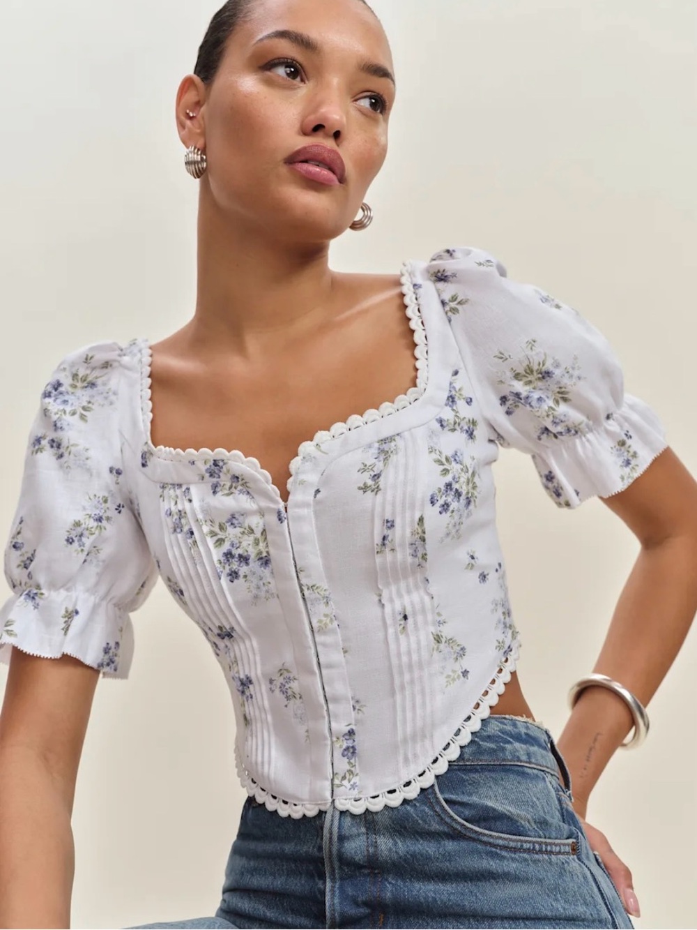 Reformation Simmie Linen Top - Picture 1 of 5